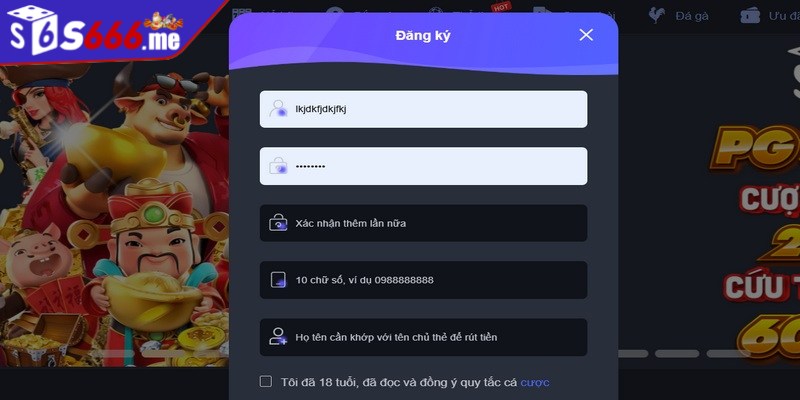 Chỉ dẫn tạo lập tài khoản chơi game S66 đơn giản