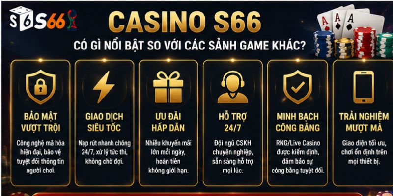 Casino S66 Có Gì Nổi Bật So Với Các Sảnh Game Khác?